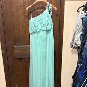 Cache One-Shoulder Mint Dress